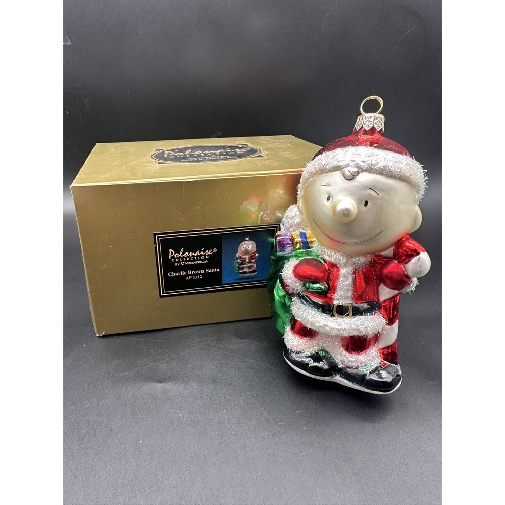 KURT ADLER POLONAISE CHARLIE BROWN SANTA THE PEANUTS ORNAMENT AP 1212 6"‎